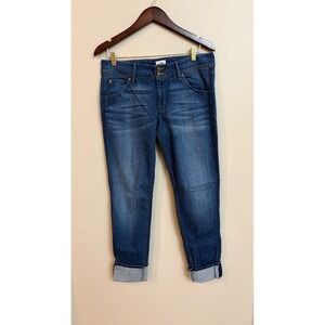Hudson Collin Flap Skinny Jeans 30 Medium Wash Denim Stretch Cuffed Mid Rise